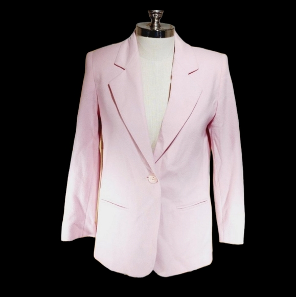 Sag Harbor Jackets & Blazers - Vintage Sag Harbor Wool Blend Blazer Women's 6P Pale Pink Lined Jacket - NWT!!